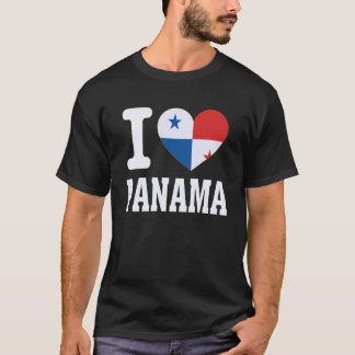 Jag älskar Panama Hjärt Souvenir Älskare Stolthet T Shirt