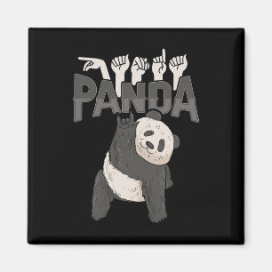Jag älskar Panda Asl Handgest Deaf Hörselnedsättni Magnet