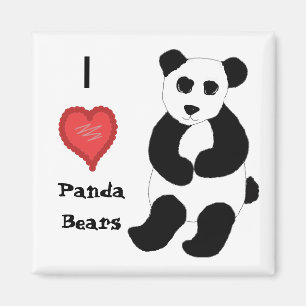 Jag älskar Panda Björnar Magnet