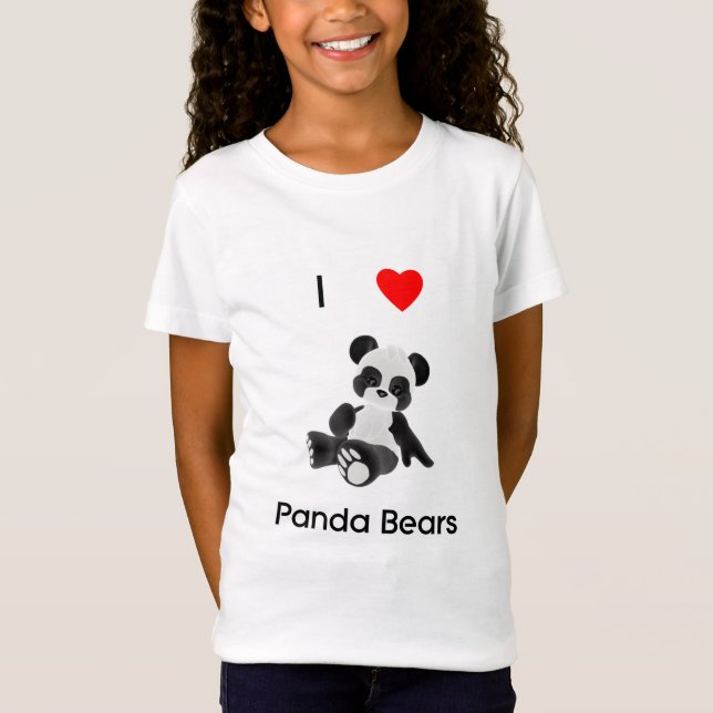 Jag älskar Pandabjörnar Tee (Framsida)