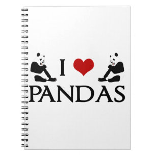Jag älskar Pandas Anteckningsbok Med Spiral