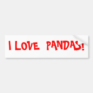 JAG ÄLSKAR PANDAS! BILDEKAL