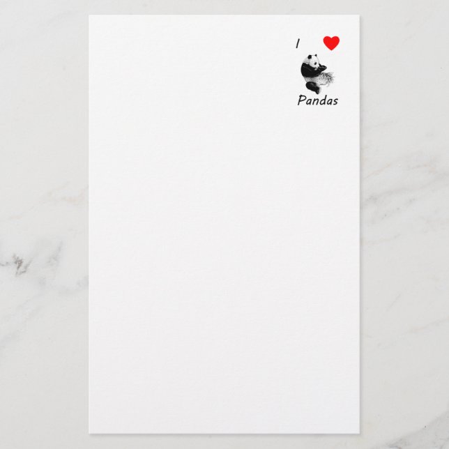 Jag älskar Pandas Brevpapper (Framsida)