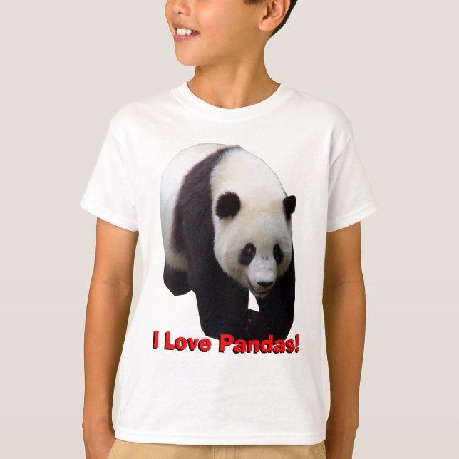 Jag älskar Pandas! Den jätte- pandaen lurar T-shirt (Framsida)