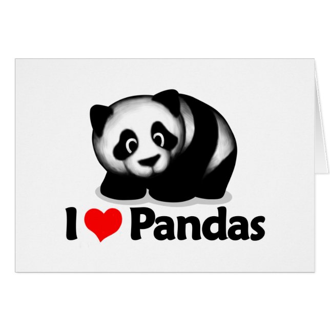 Jag älskar Pandas Hälsningskort (Framsidan Horizontal)
