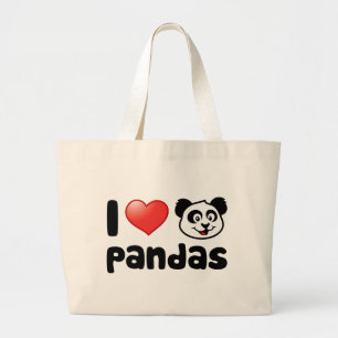 Jag älskar Pandas Jumbo Tygkasse