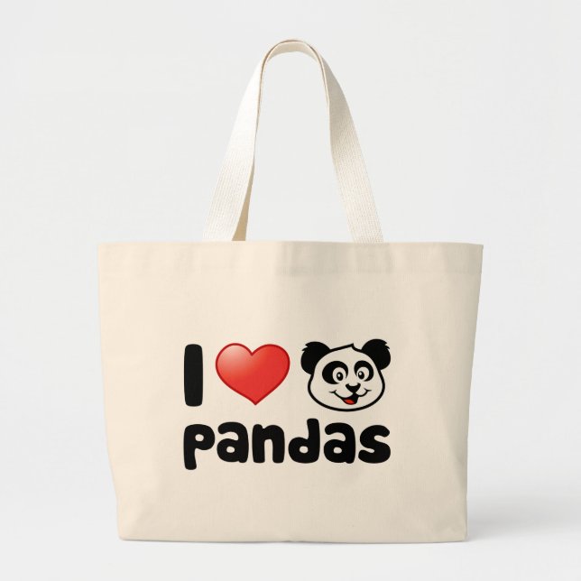 Jag älskar Pandas Jumbo Tygkasse (Framsidan)