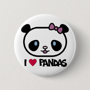 Jag älskar Pandas Knapp