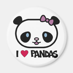 Jag älskar Pandas Magnet