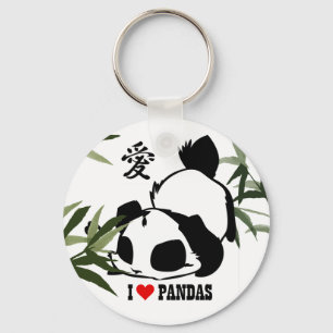 Jag älskar Pandas Nyckelring