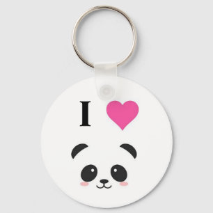 Jag älskar pandas nyckelring