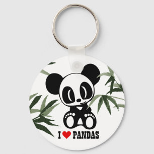 Jag älskar Pandas Nyckelring