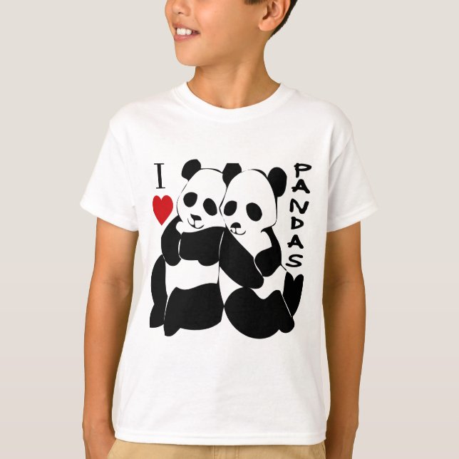 Jag älskar Pandas T Shirt (Framsida)