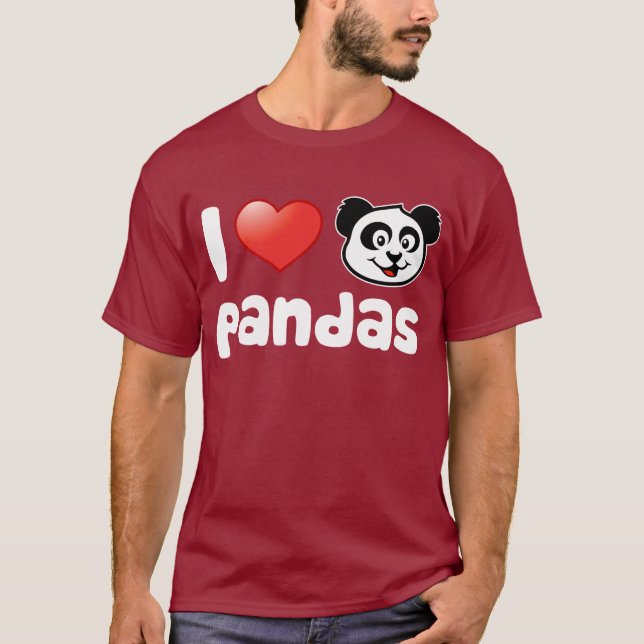Jag älskar Pandas T Shirt (Framsida)