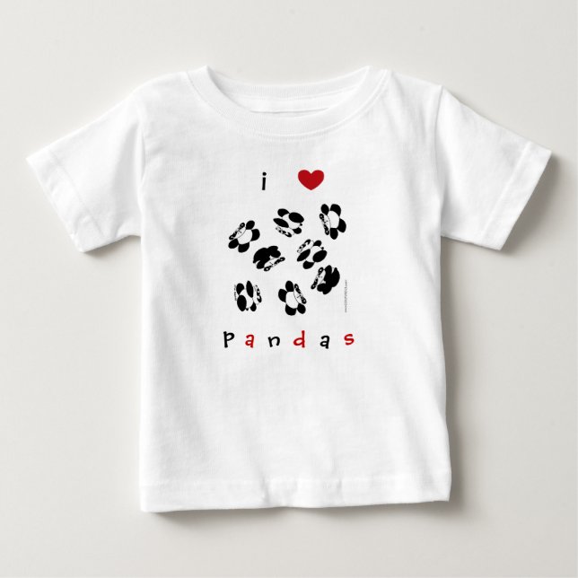 jag älskar pandas tee shirt (Framsida)