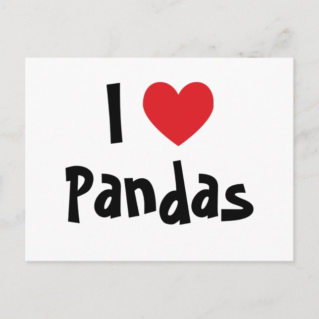 Jag älskar pandas vykort (Framsida)