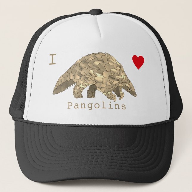 Jag älskar pangolin utrotningshotade arter djur vi keps (Framsida)