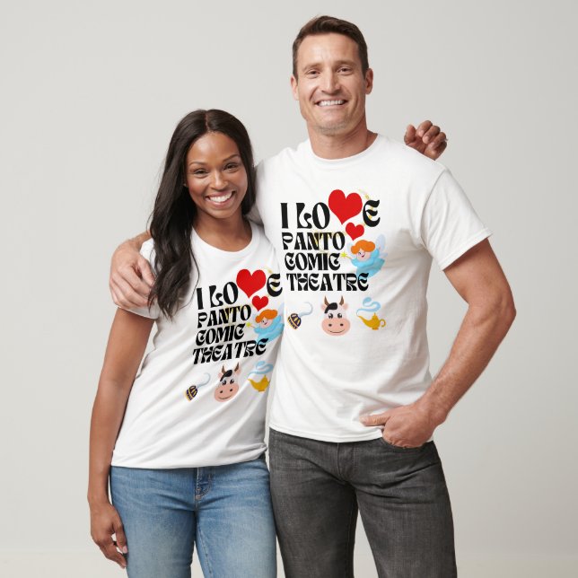 Jag älskar Panto (pantomim) komisk teater T Shirt (Unisex)
