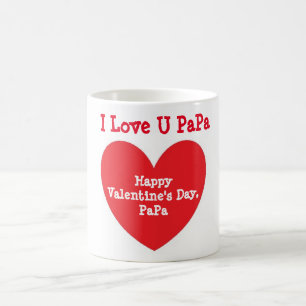 Jag älskar PaPa - Röd Alla hjärtans dag - Kaffe ko Kaffemugg