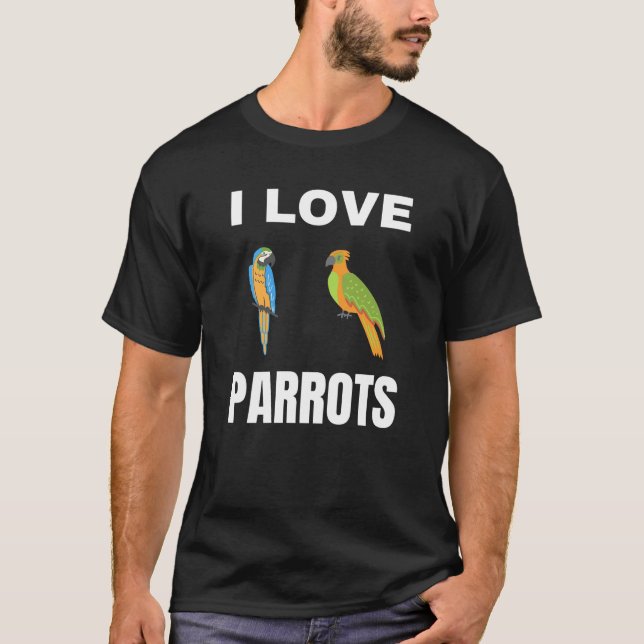 Jag älskar papegojor t shirt (Framsida)
