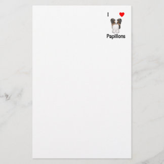 Jag älskar Papillons (bilden) Brevpapper