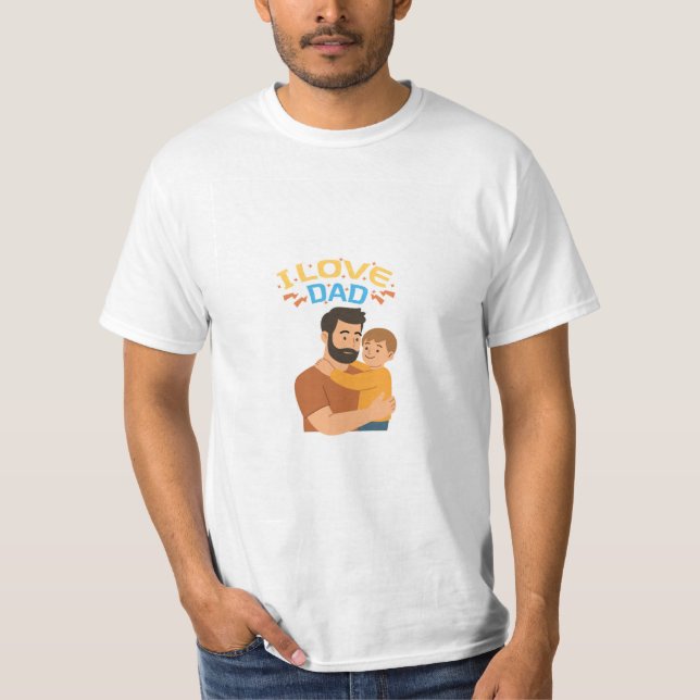 Jag älskar pappa design t-shirt (Framsida)