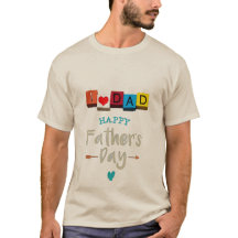 Jag älskar pappa fars dag T-Shirt | Söta ABC-block