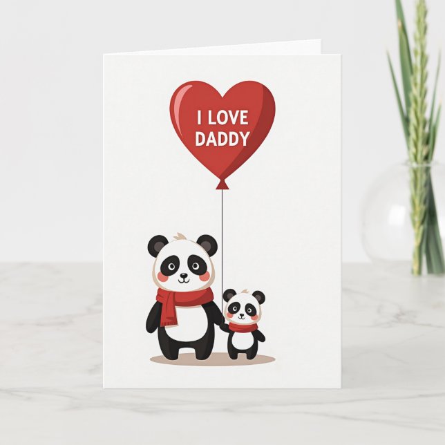 Jag älskar Pappa Panda-kort Kort (Framsida)