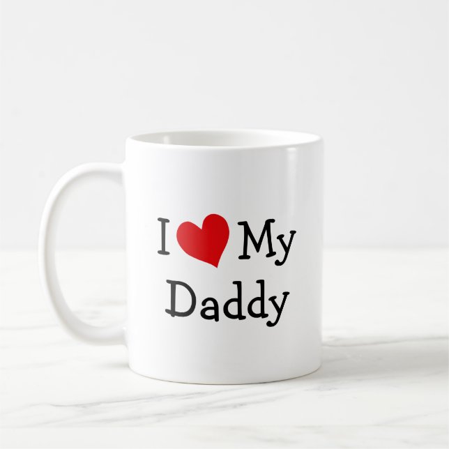 Jag älskar Pappa Rött Hjärta Kaffemugg (Vänster)