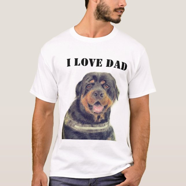 Jag älskar pappa T-shirts Rottweiler (Framsida)
