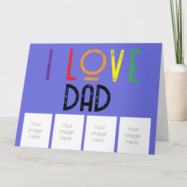 jag älskar pappafoton Vikbart vykort (Framsida)