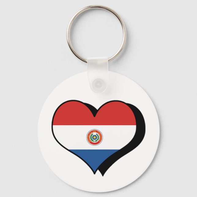 Jag älskar Paraguay Nyckelring (Framsida)