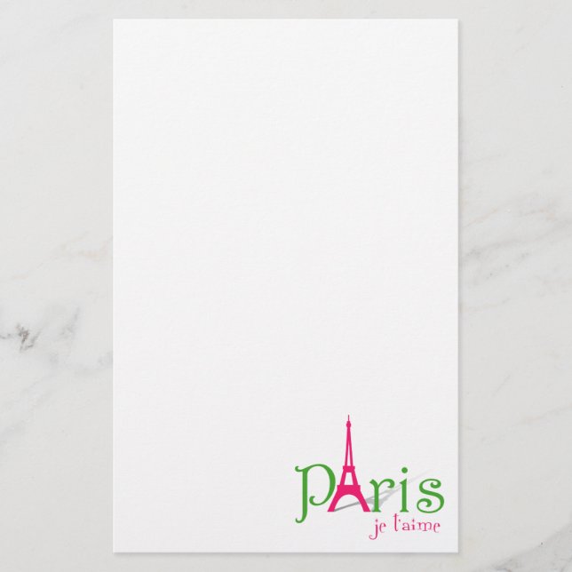 Jag älskar Paris Brevpapper (Framsida)