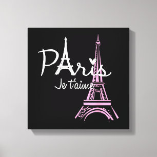 Jag älskar Paris Eiffeltornet Frankrike Fransk Sou Canvastryck