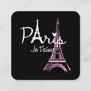 Jag älskar Paris Eiffeltornet Frankrike Fransk Sou Fyrkantigt Visitkort