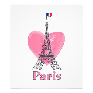 Jag älskar Paris Eiffeltornet Frankrike Present Fototryck