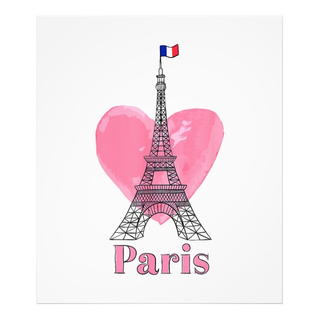 Jag älskar Paris Eiffeltornet Frankrike Present Fototryck (Framsidan)