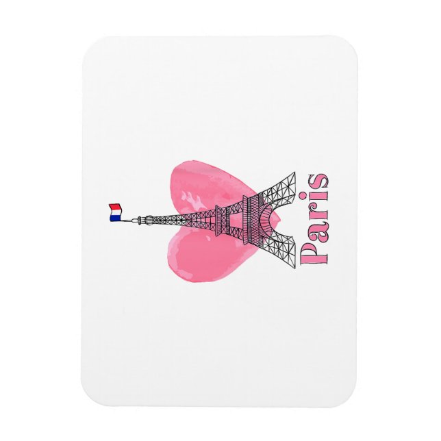 Jag älskar Paris Eiffeltornet Frankrike Present Magnet (Vertikal)
