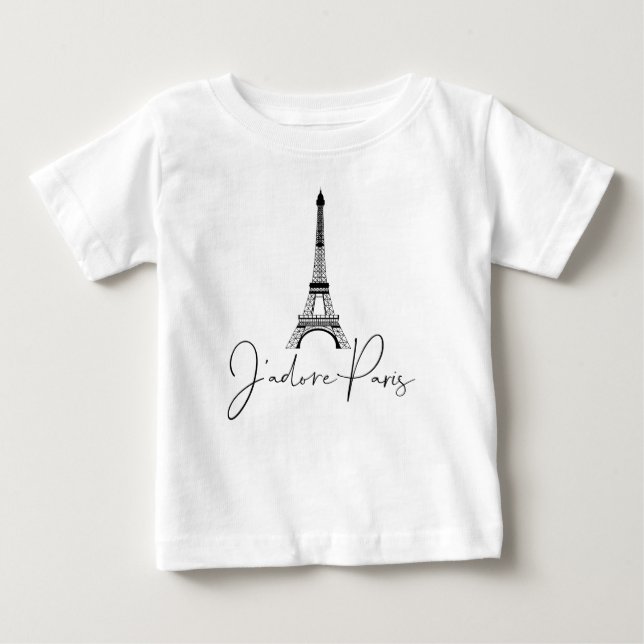 Jag älskar Paris Eiffeltornet Sött Vitt T Shirt (Framsida)