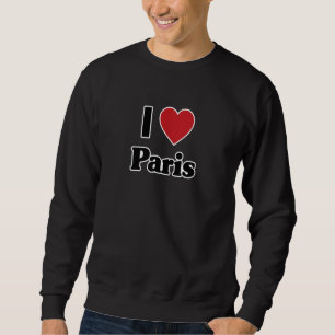 JAG ÄLSKAR PARIS Frankrike Europa med Rött Kärleks Lång Ärmad Tröja