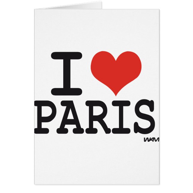 Jag älskar Paris Hälsningskort (Framsidan)