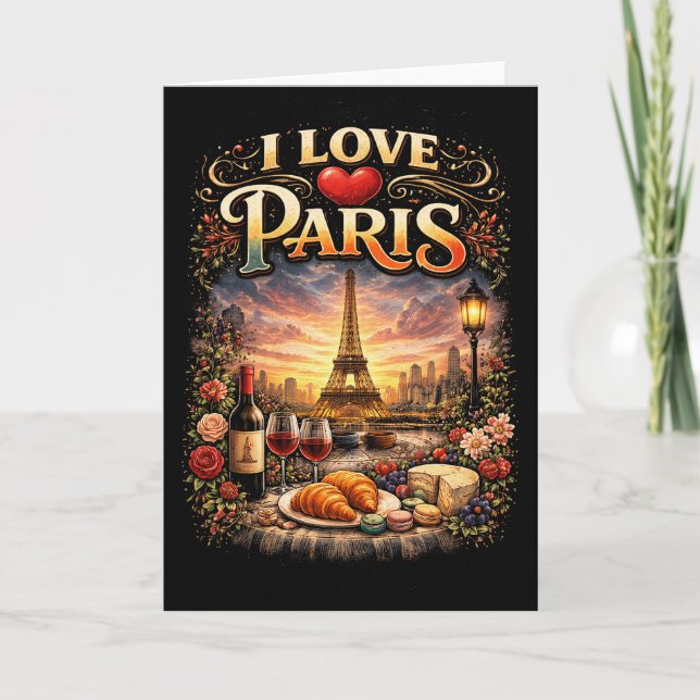 Jag älskar Paris Helgkort (Framsida)