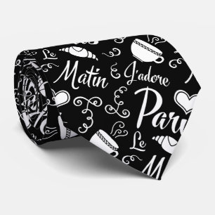 Jag älskar Paris i den morgonkaffet och gifflet Slips