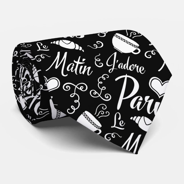 Jag älskar Paris i den morgonkaffet och gifflet Slips (Rullad)