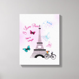 Jag älskar Paris i Springtime Canvastryck
