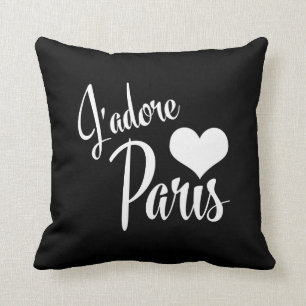 Jag älskar Paris - J'adore Paris vintagestil Kudde