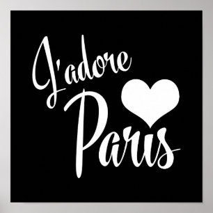 Jag älskar Paris - J'adore Paris vintagestil Poster