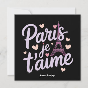 Jag älskar Paris Je t'aime Eiffeltornet Frankrike Inbjudningar