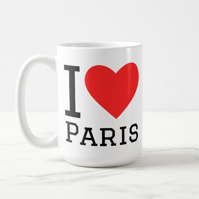 Jag älskar Paris Kaffemugg (Vänster)