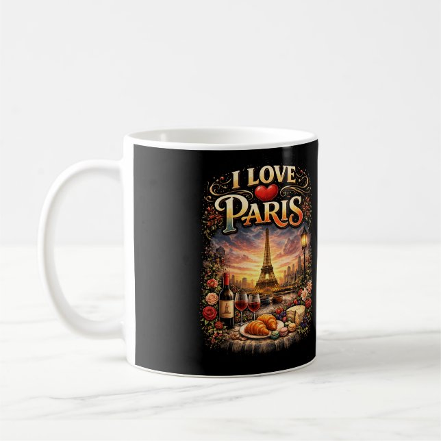Jag älskar Paris Kaffemugg (Vänster)